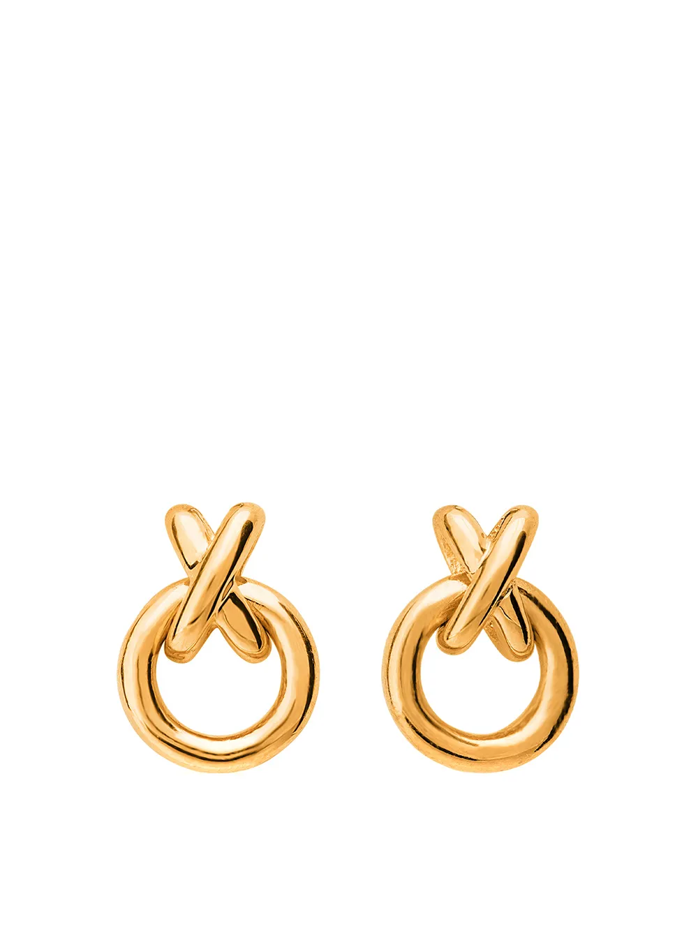 

TANE México 1942 aretes X Button en oro amarillo de 18kt - Dorado