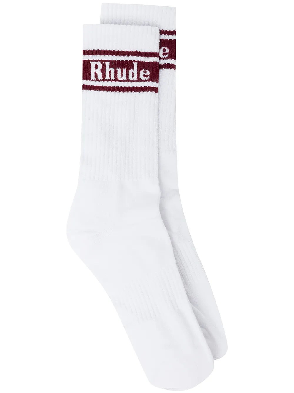 

Rhude calcetines con logo y rayas estampadas - Blanco