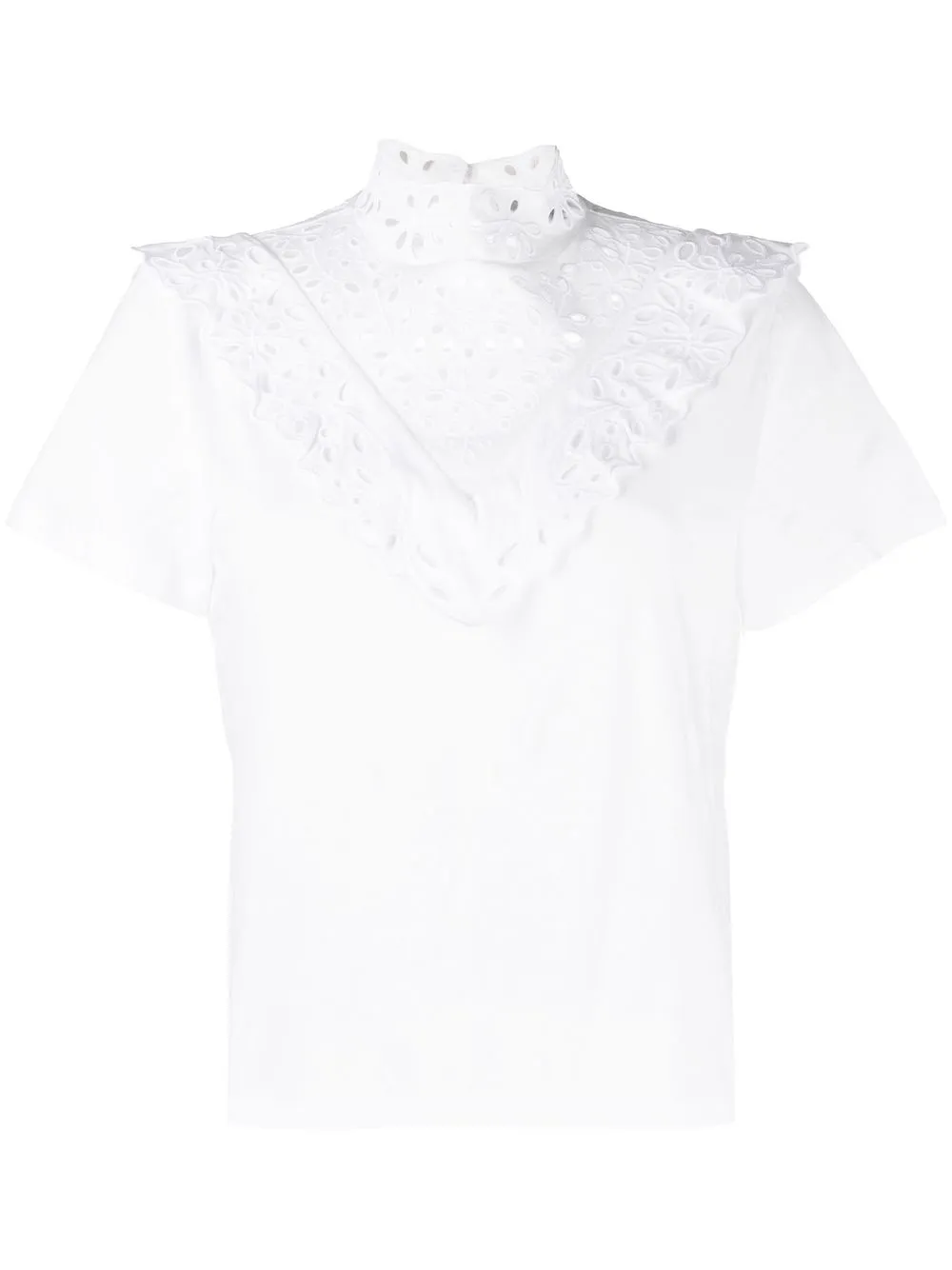 

Maje perforated-bib detail T-shirt - White