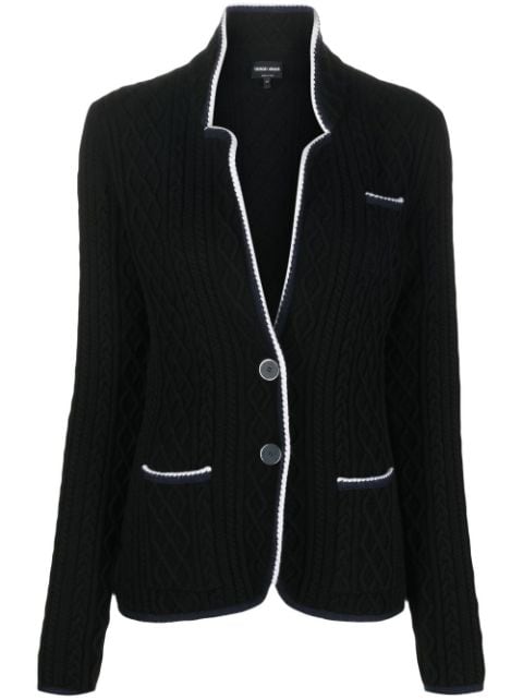 Giorgio Armani contrast-trim button-up cardigan