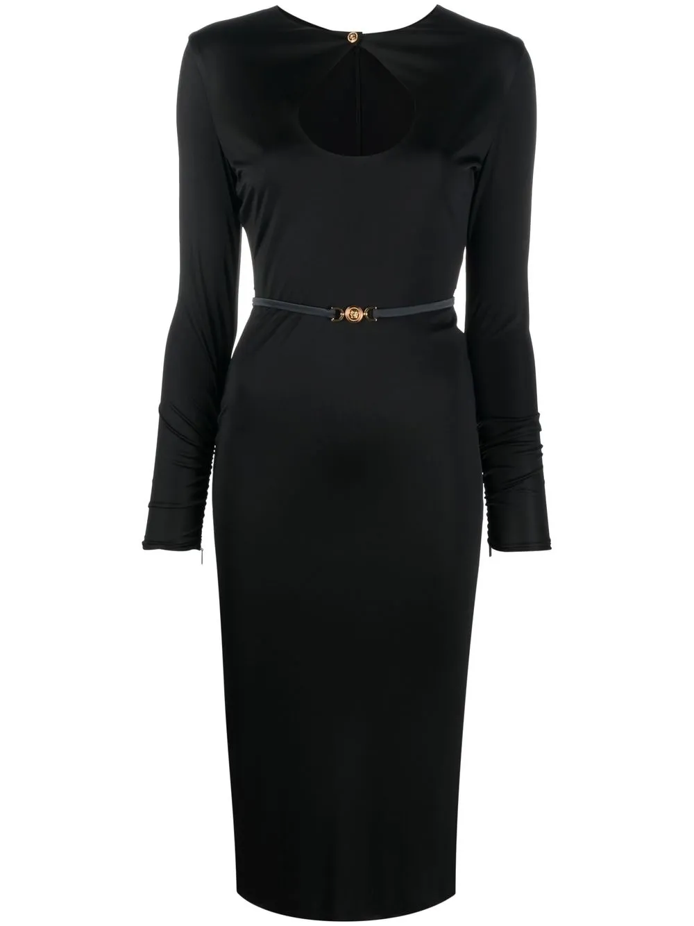

Versace belted fitted midi dress - Black