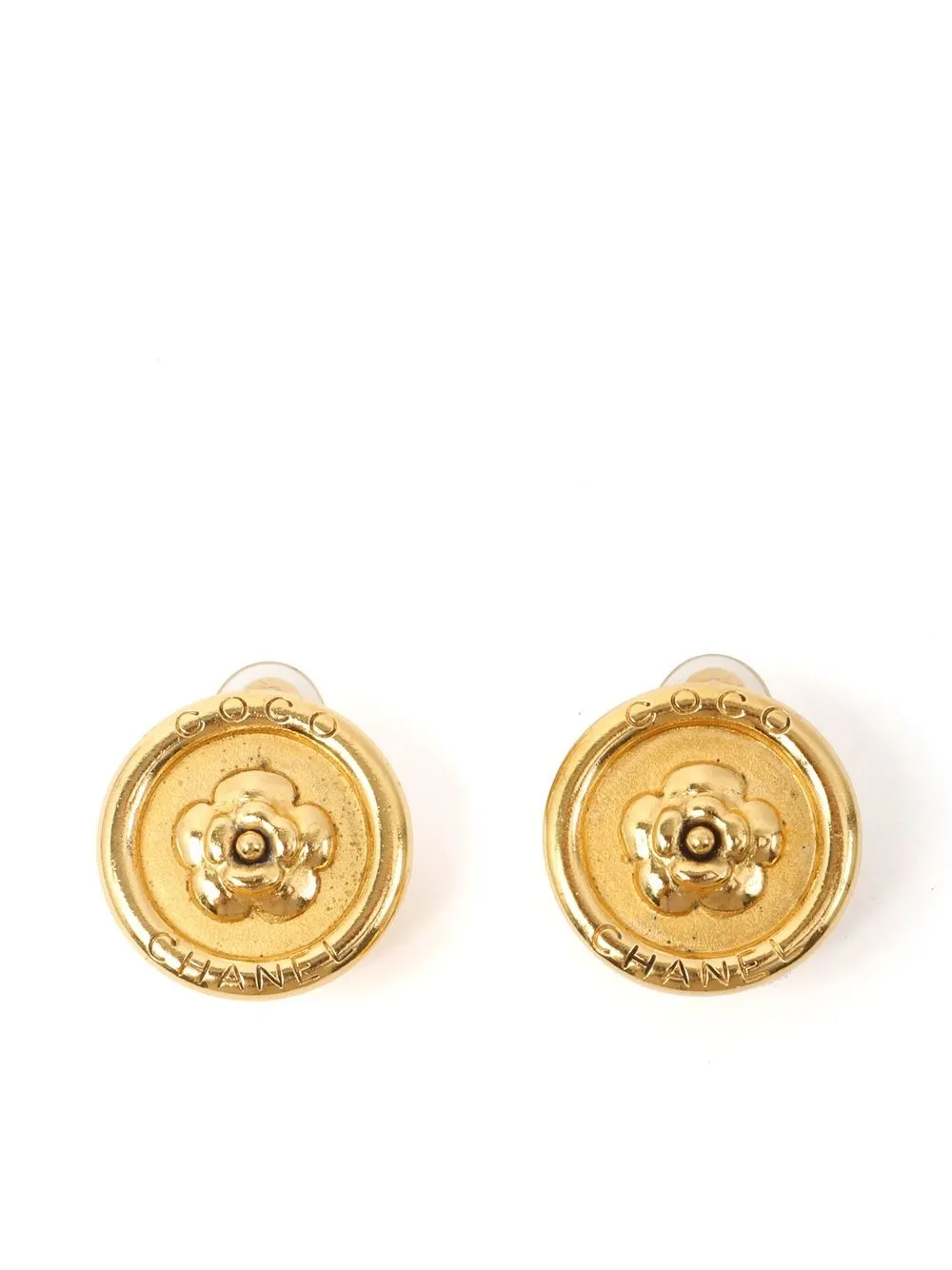 

Chanel Pre-Owned 1997 Camellia clip-on earrings - Gold