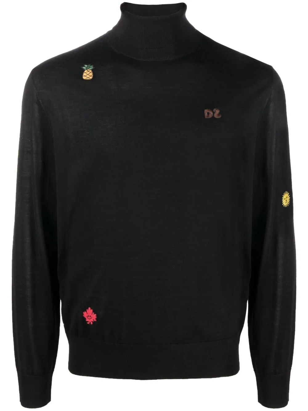 

Dsquared2 embroidered-motif turtleneck jumper - Black