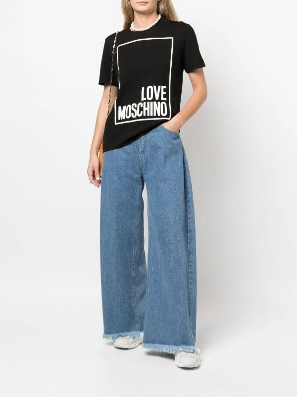 MOSCHINO JEANS logo-print Velour Track Pants - Farfetch