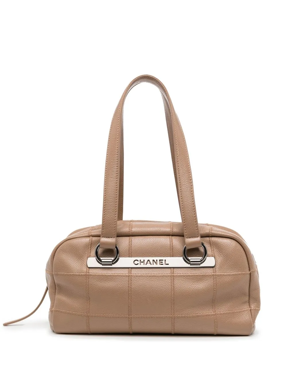 

CHANEL Pre-Owned 2005 Choco Bar logo plaque tote - Brown