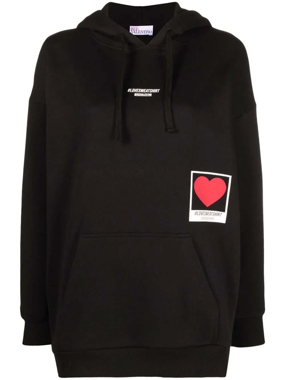 

RED Valentino slogan-print cotton hoodie - Black