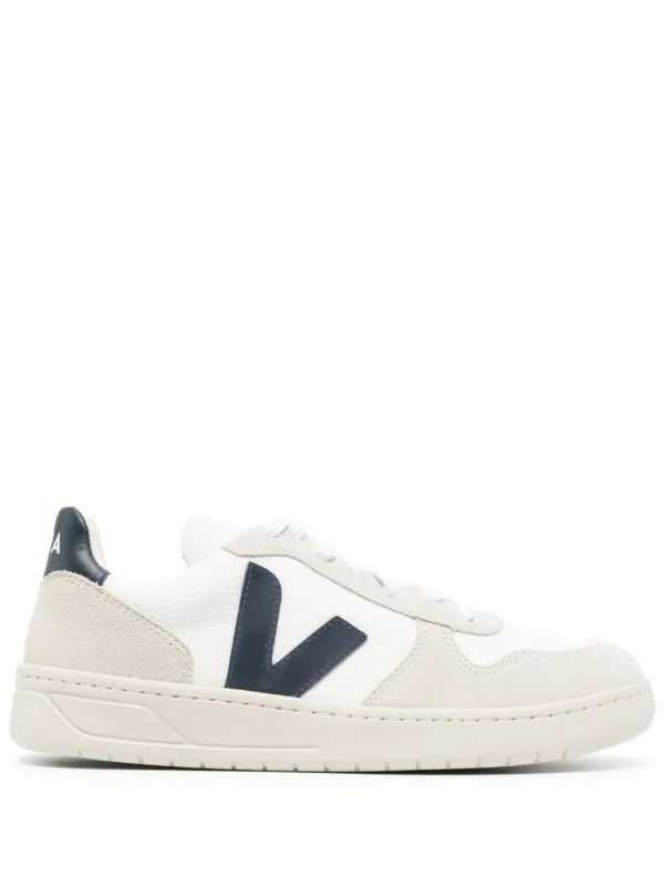 VEJA V-10 Panelled lace-up Sneakers White FARFETCH IN