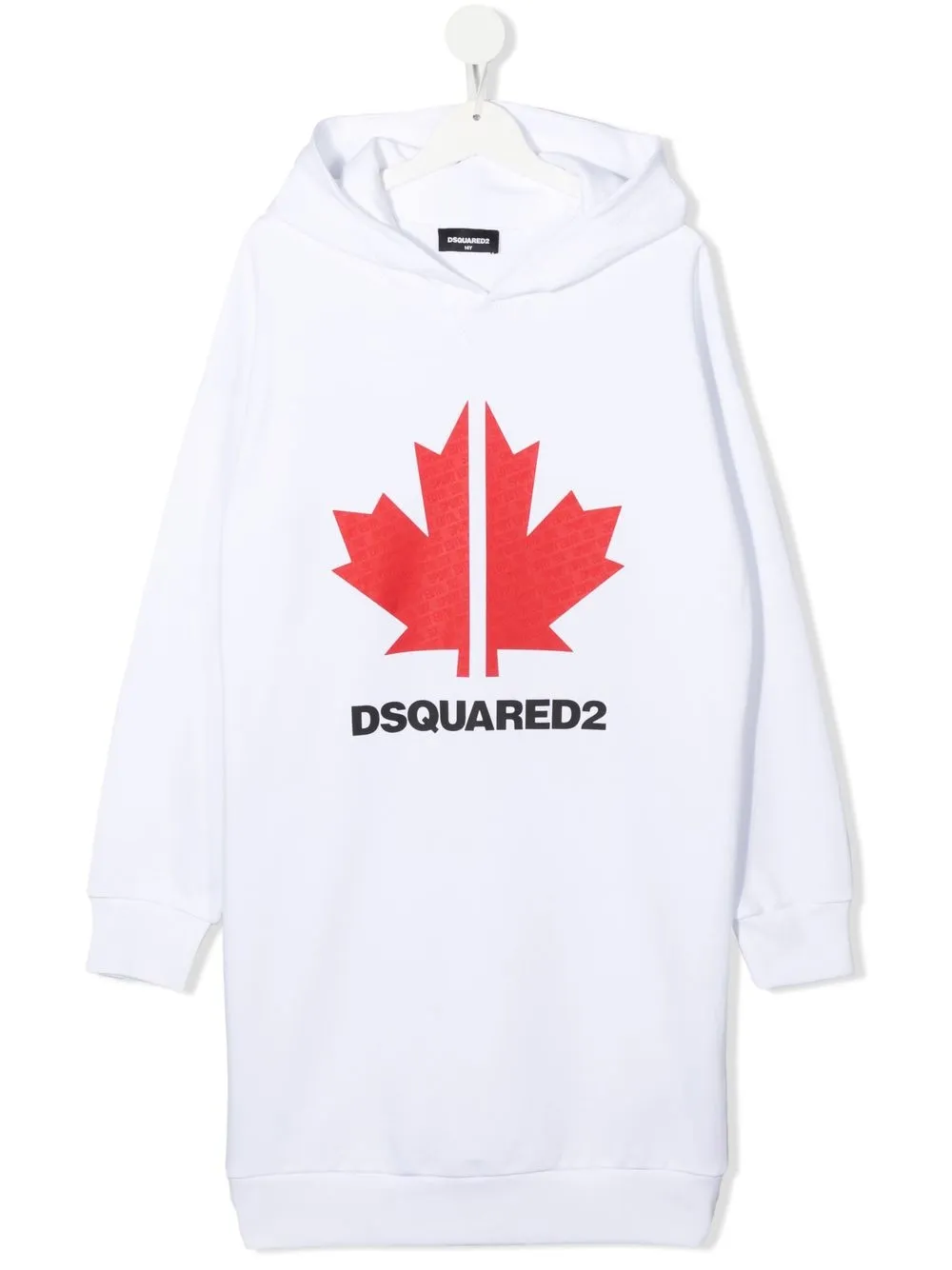 

Dsquared2 Kids vestido tipo hoodie con logo estampado - Blanco