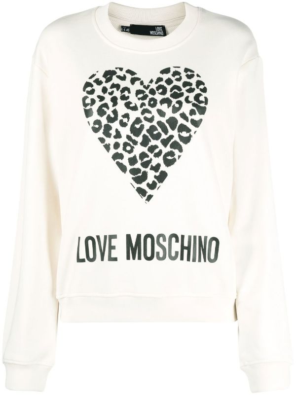 Love Moschino heart-print Cotton Sweatshirt - Farfetch
