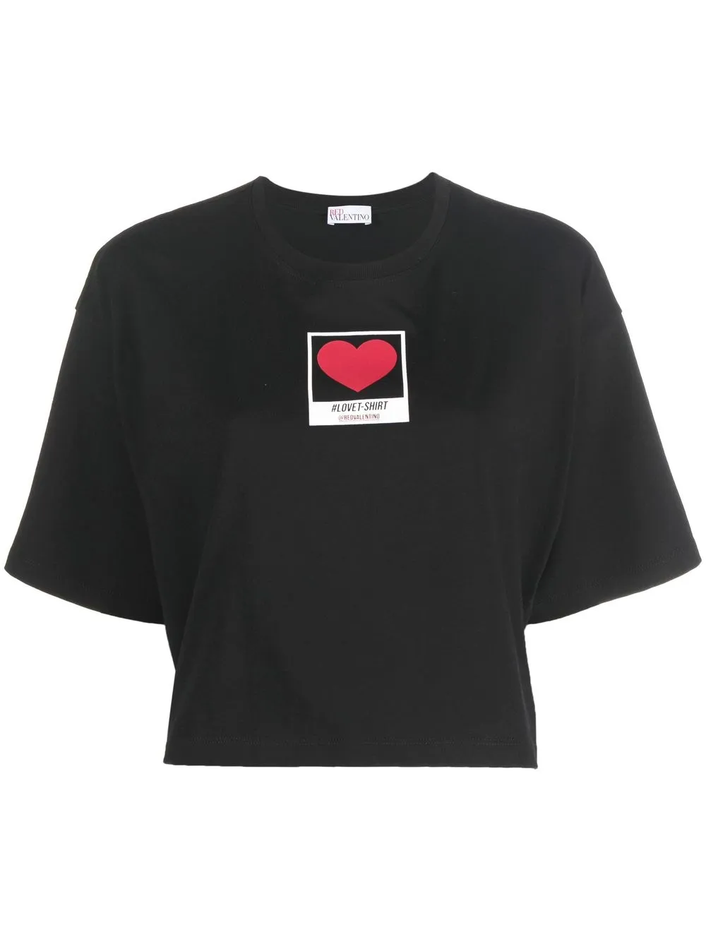 

RED Valentino playera corta con estampado Polaroid Heart - Negro