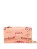 CHANEL Pre-Owned 2002 logo print Double Flap shoulder bag - Pink