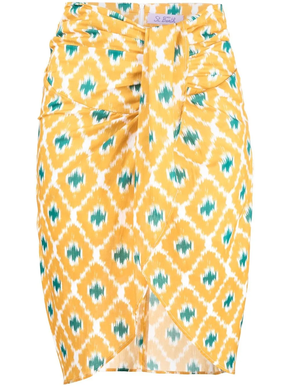 

MC2 Saint Barth Amanda Ikat-print midi skirt - Yellow