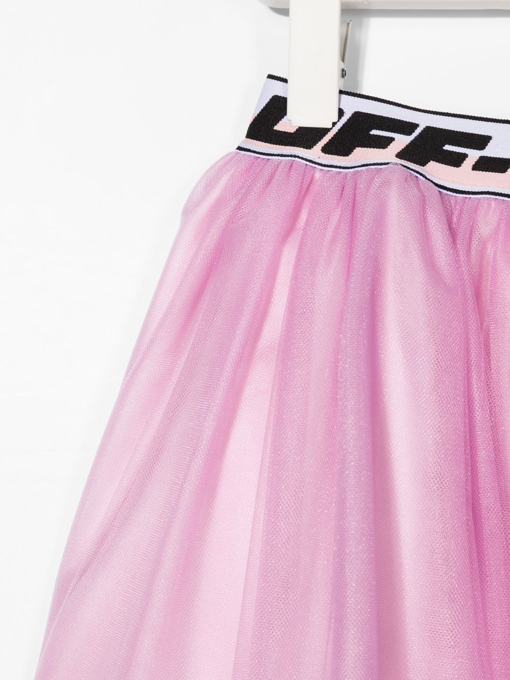 Shop Off-white Logo Embroidered Skirt In 粉色