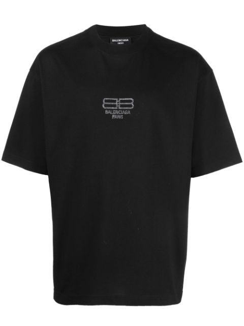 Balenciaga - crystal sequin logo T-shirt