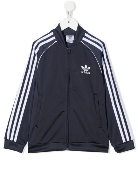 adidas Kids - logo-embroidered jersey track top