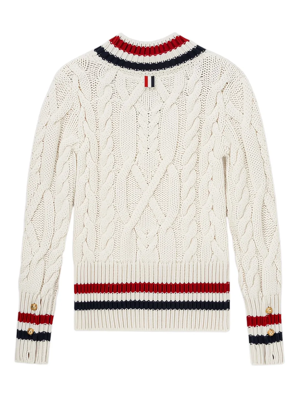 Thom Browne cable-knit V-neck pullover | Knitted Sweaters | Image 2