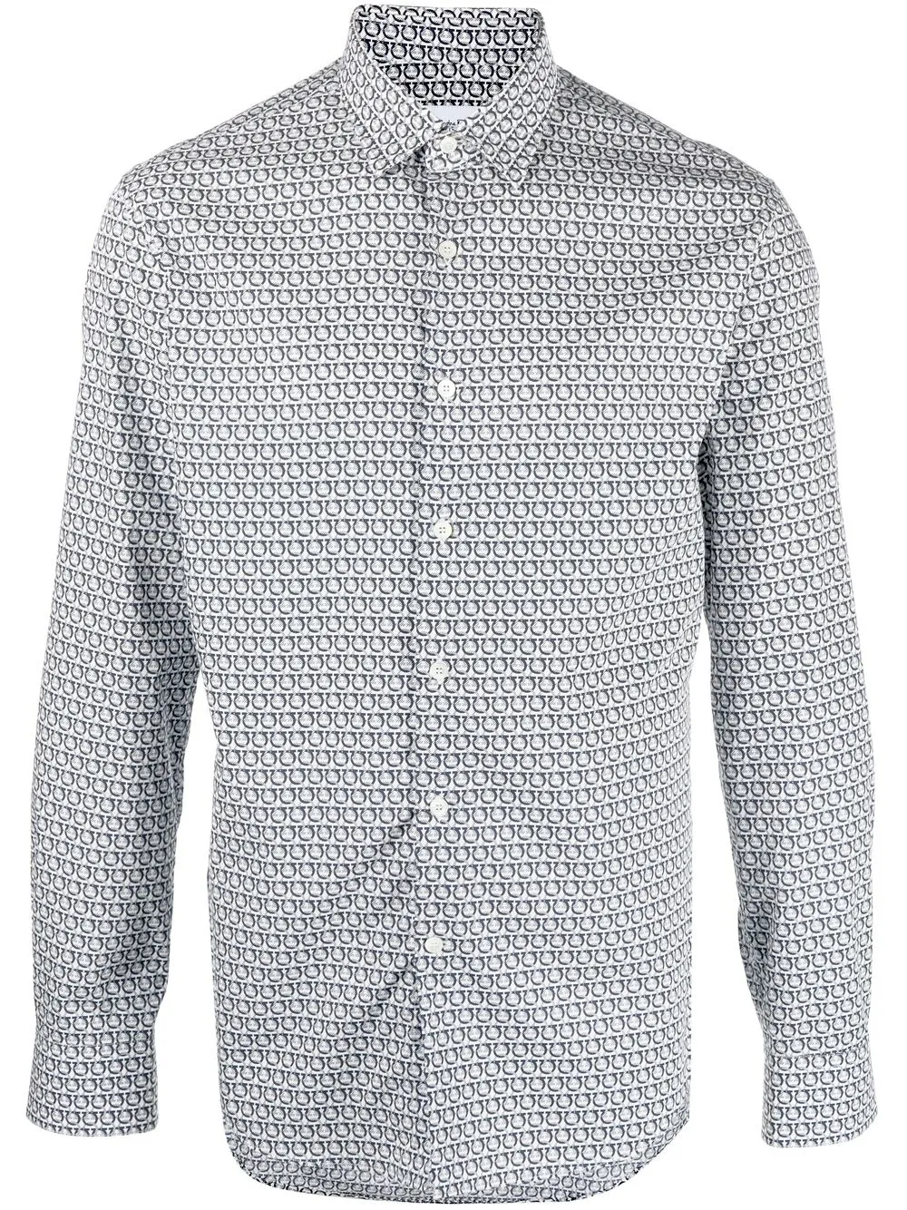 

Salvatore Ferragamo camisa con monograma estampado - Blanco