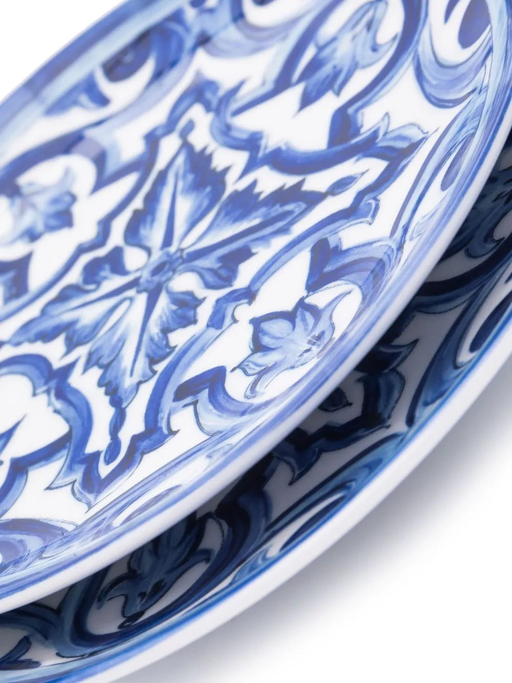  Dolce & Gabbana Set Of Two Patterned Bread Plates - Blue 