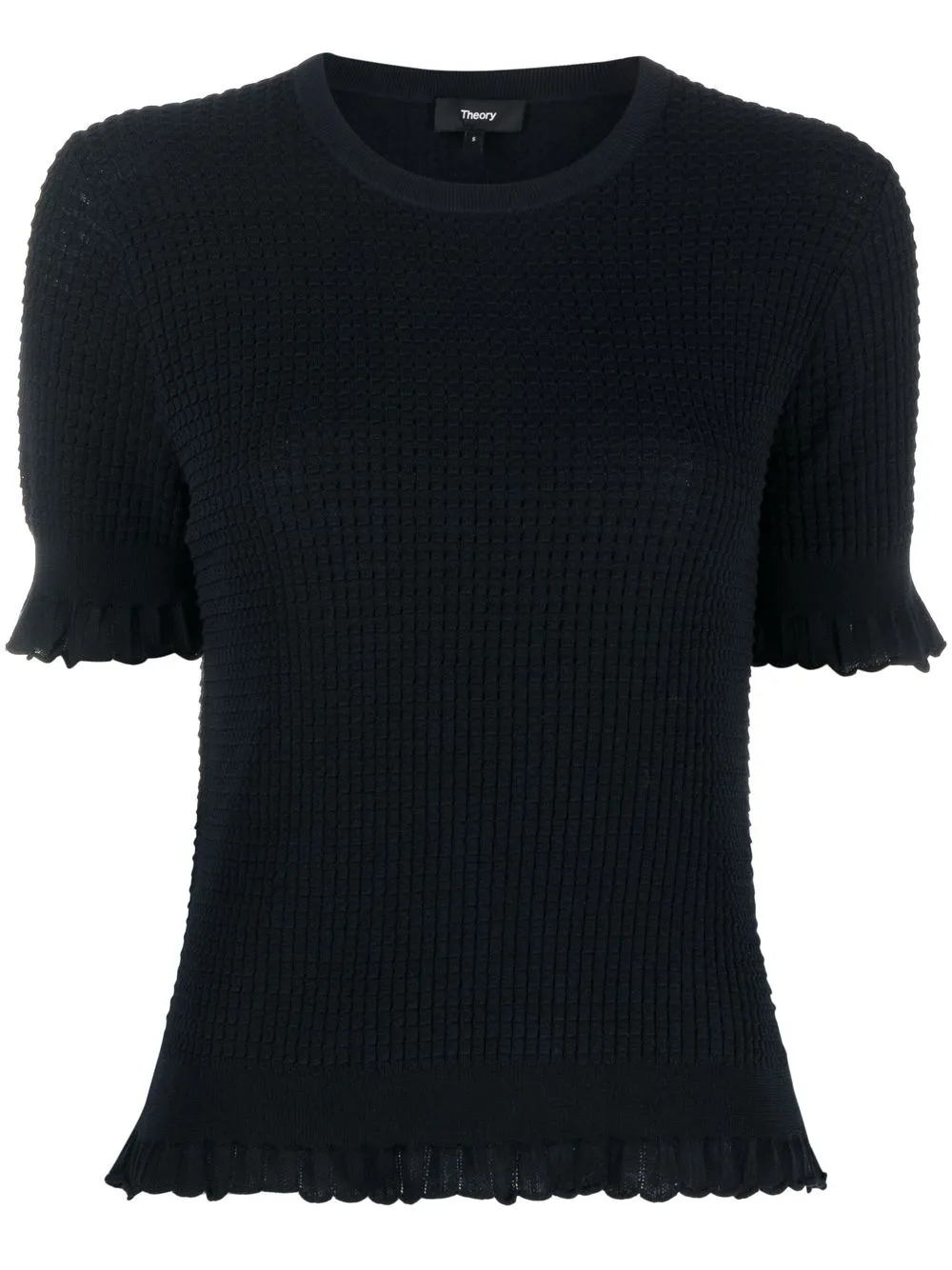 

Theory textured crew-neck knitted top - Blue