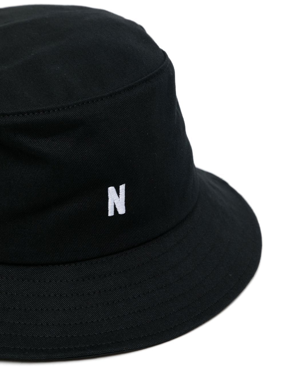 Shop Norse Projects Monogram-embroidered Bucket Hat In Black