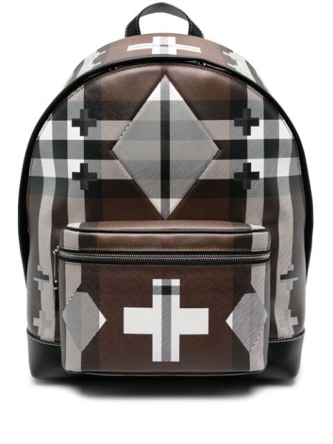 Burberry geometric check print backpack