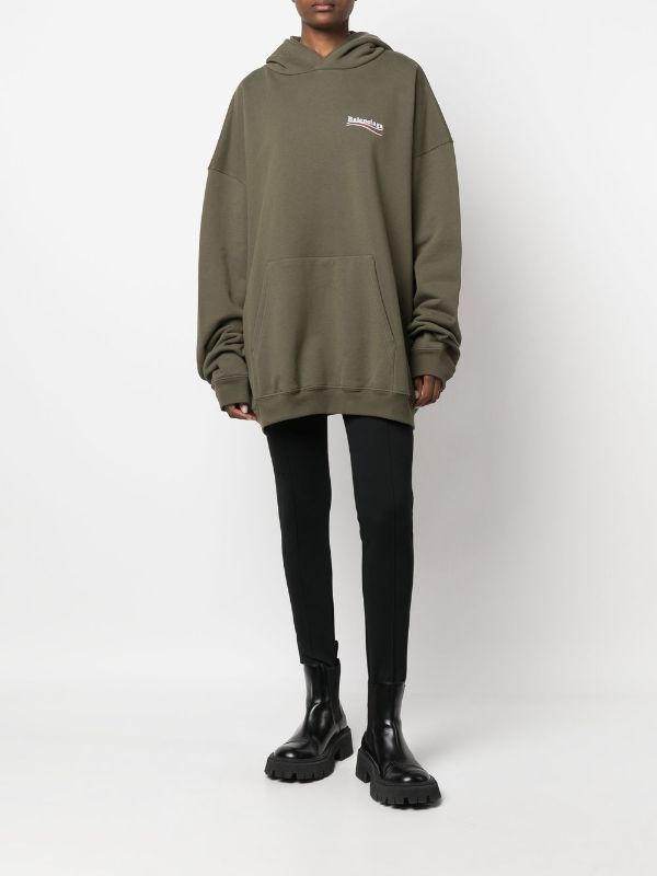 Balenciaga Political Campaign Embroidered Hoodie - Farfetch