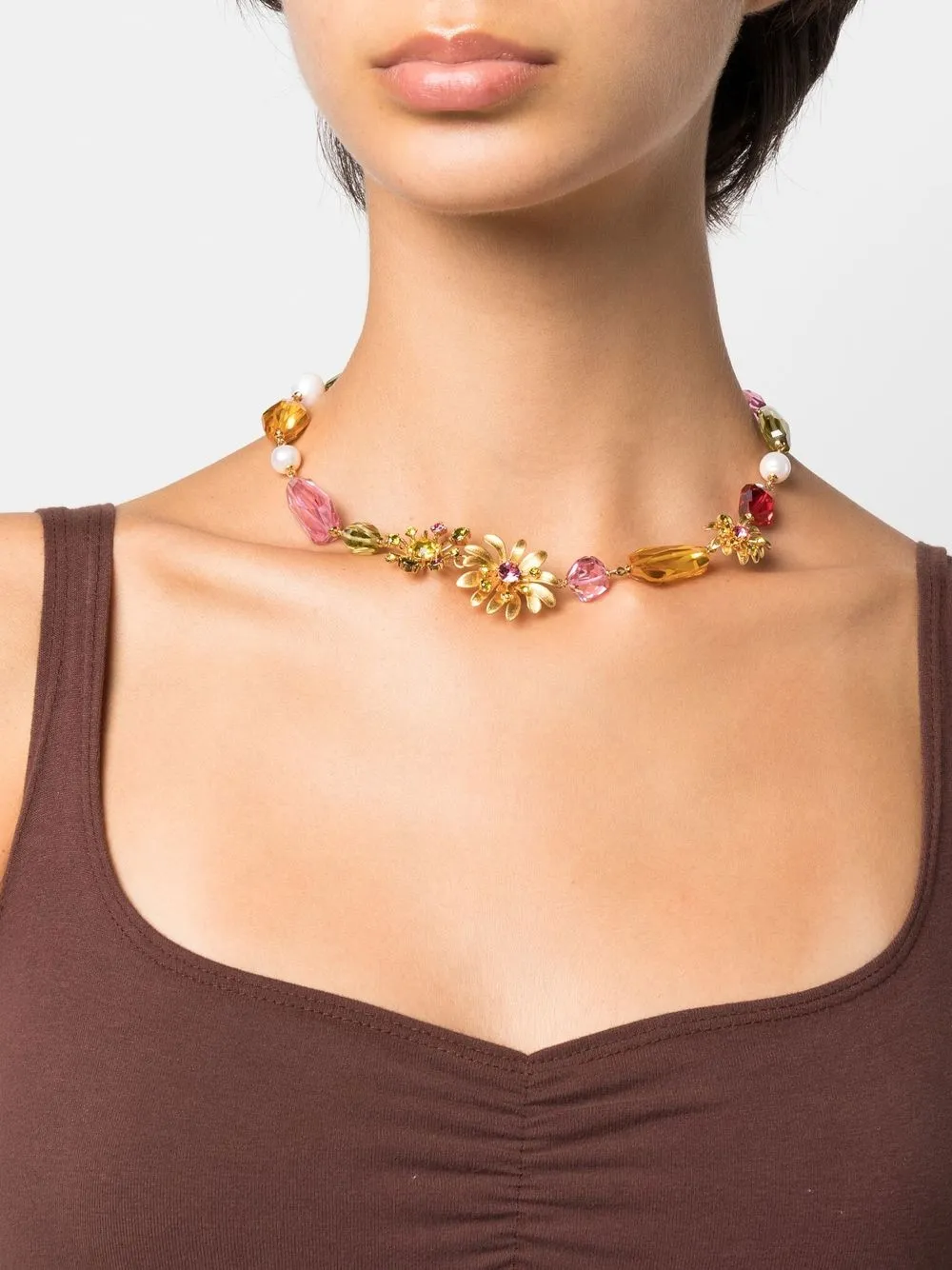 الصورة 2 من Kate Spade قلادة بزينة كريستال وأبليكة زهور