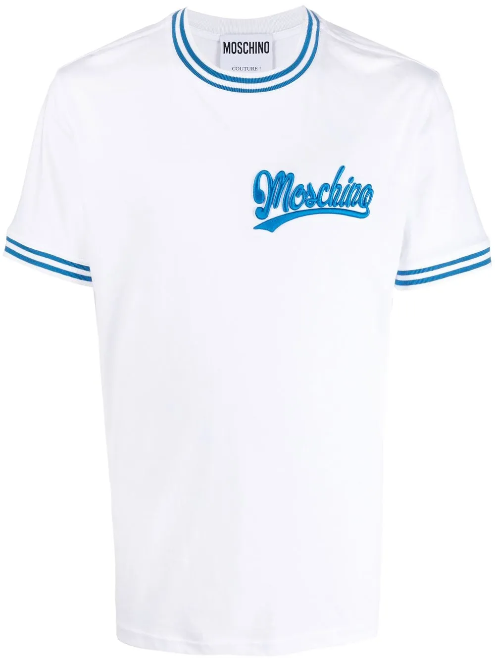 

Moschino playera con logo bordado - Blanco