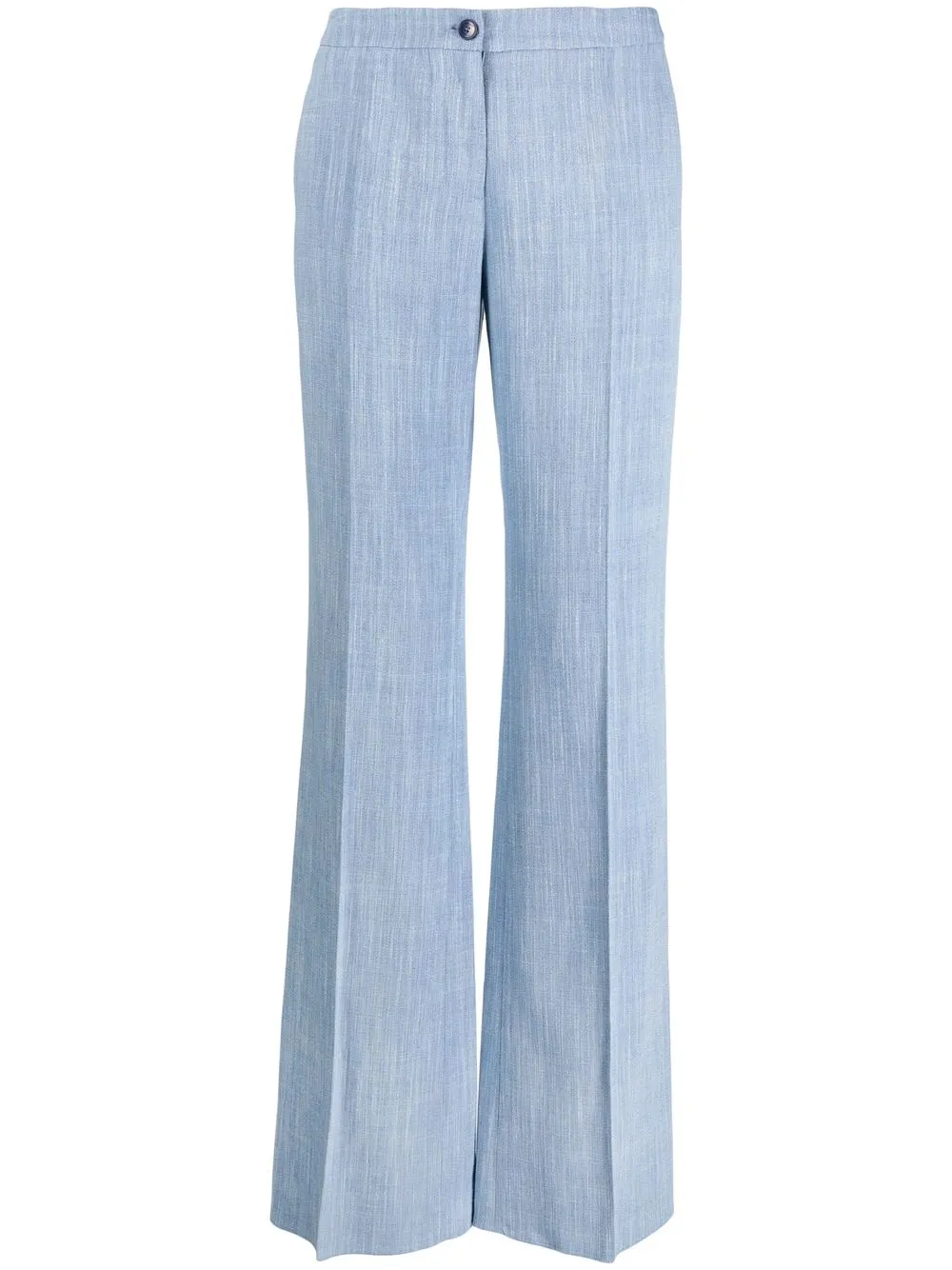 

ETRO pressed-crease two-pocket flared trousers - Blue