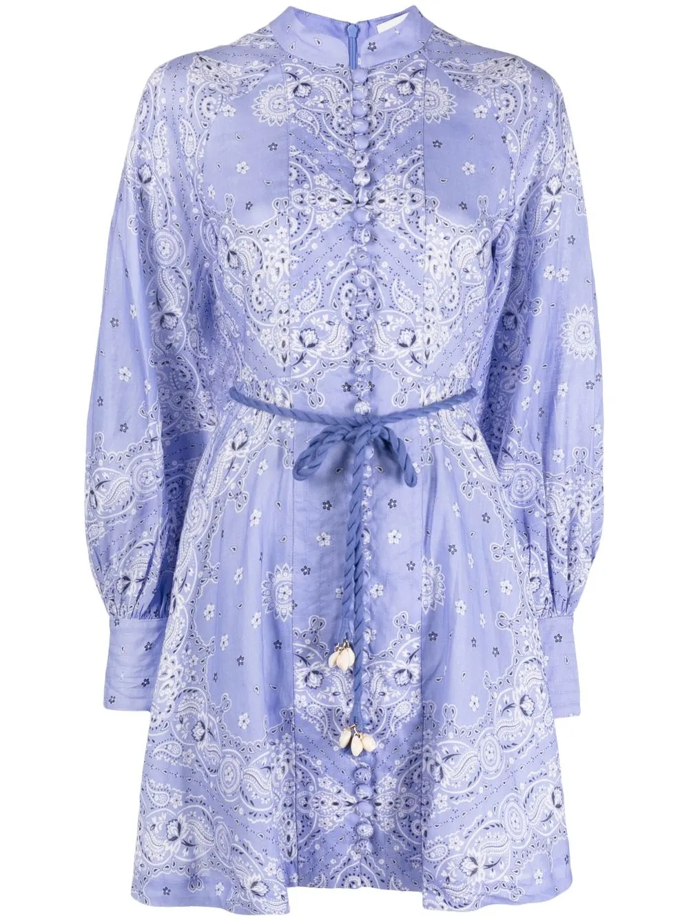 

ZIMMERMANN vestido corto Violet con botones - Azul