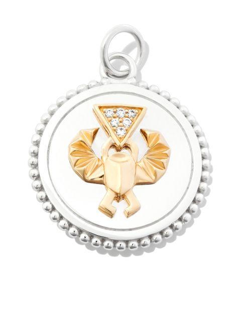 Foundrae 18kt white and yellow gold Protection diamond charm