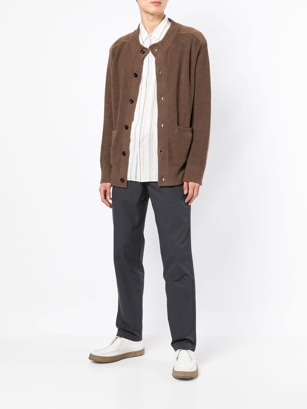 Margaret Howell Button-up Military Cardigan In Brown | ModeSens