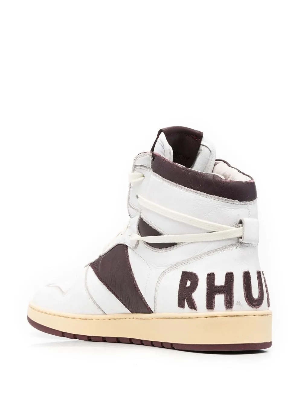 【関税込み】Rhude ホワイト＆ベージュ ハイカットスニーカー RHUDE ハイカット スニーカー | ホワイト | FARFETCH JP
