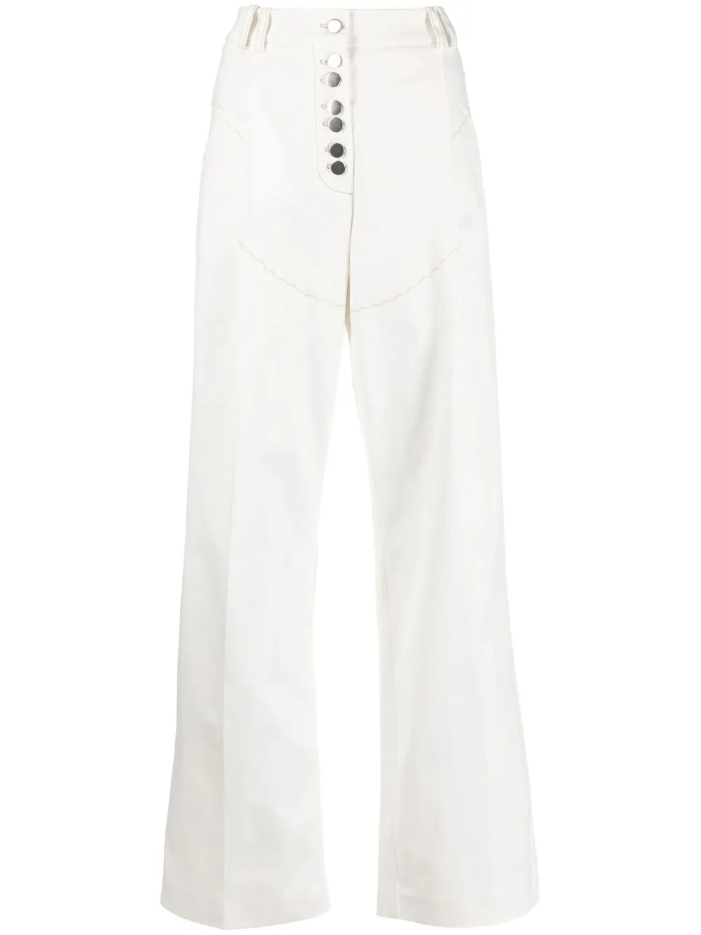 

V:PM ATELIER pantalones anchos con tiro alto - Blanco