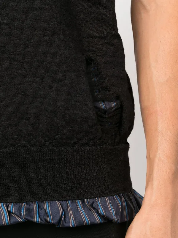 Maison Margiela Distressed Sleeveless Vest | Blue | FARFETCH Maison Margiela Distressed Sleeveless Vest | Blue | FARFETCH