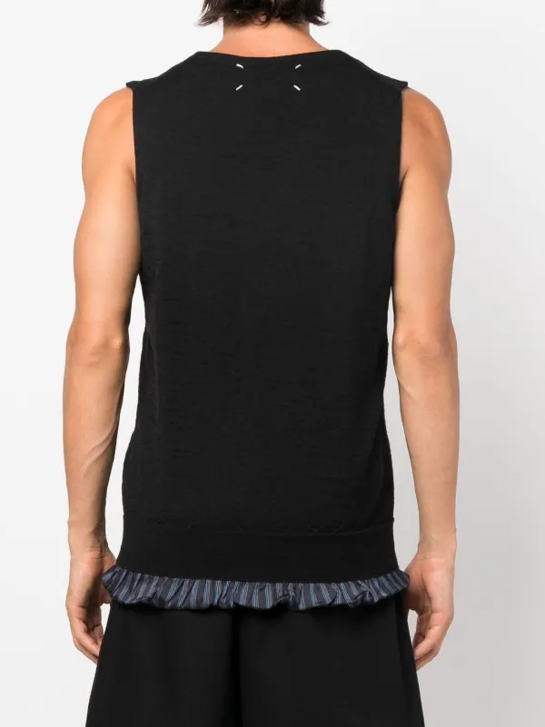 【関税&送料込】Mm6 Maison Margiela Distressed Vest Maison Margiela Distressed Sleeveless Vest | Blue | FARFETCH