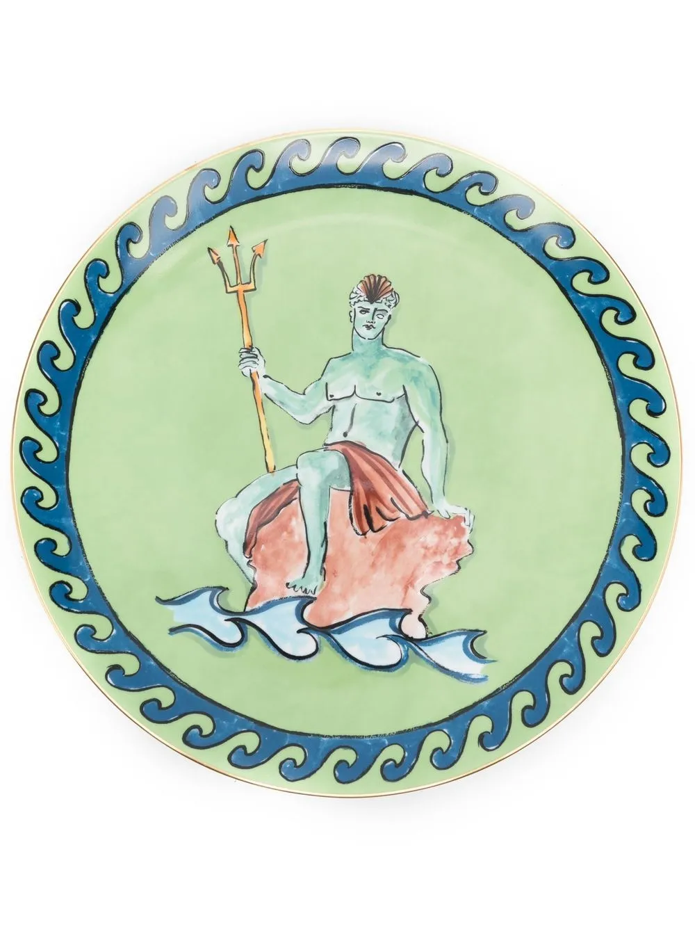 

GINORI 1735 Neptune print plate - Green