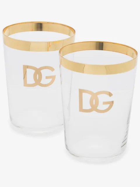 Dolce & Gabbana Set di 2 bicchieri con stampa