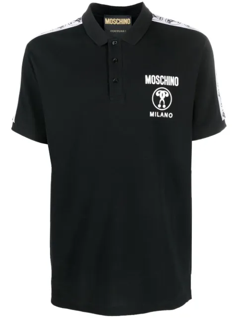smiley-trim polo shirt