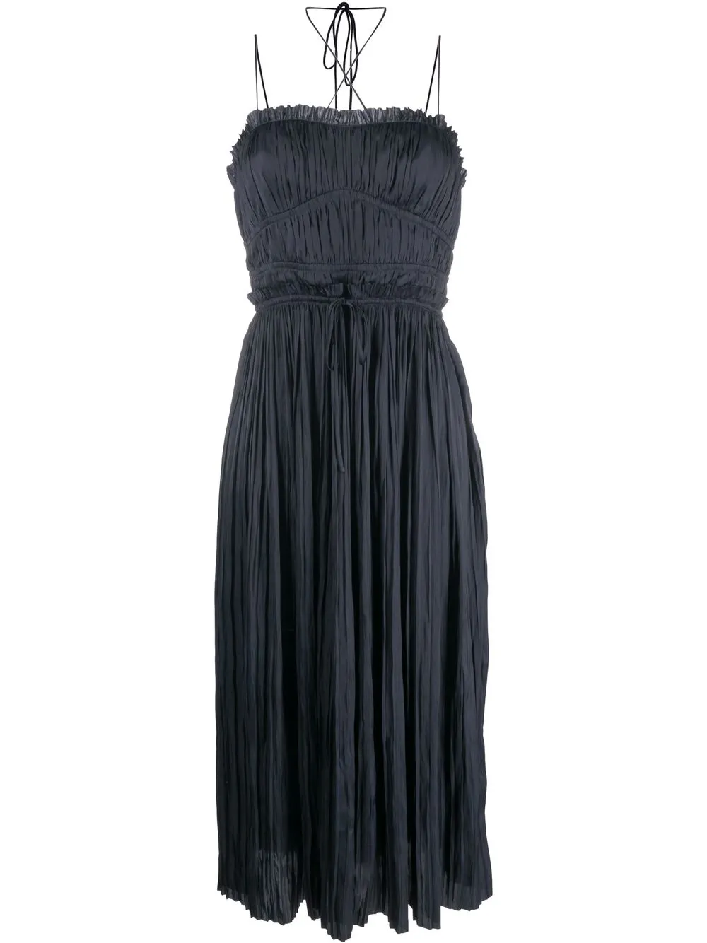 

Ulla Johnson vestido midi plisado con cuello halter - Azul