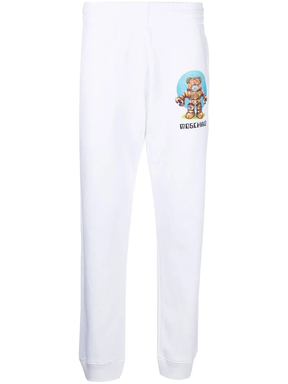 

Moschino graphic logo-print joggers - White