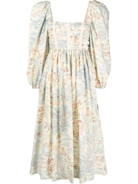 Ulla Johnson graphic-print square-neck midi dress