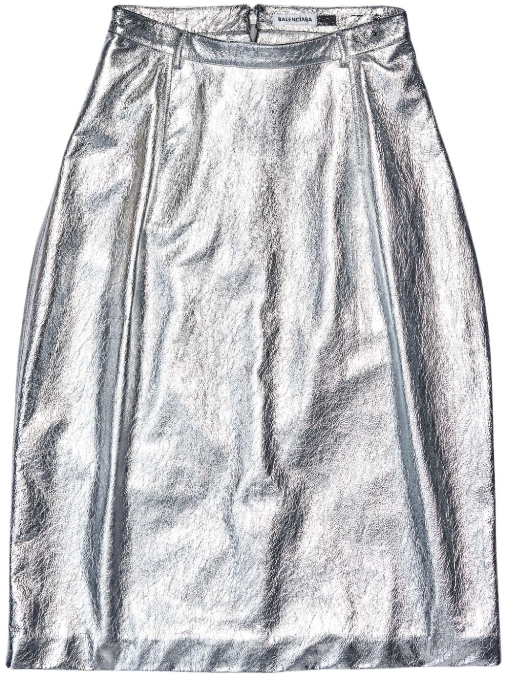 Balenciaga metallic-effect lamb skin skirt - Silver