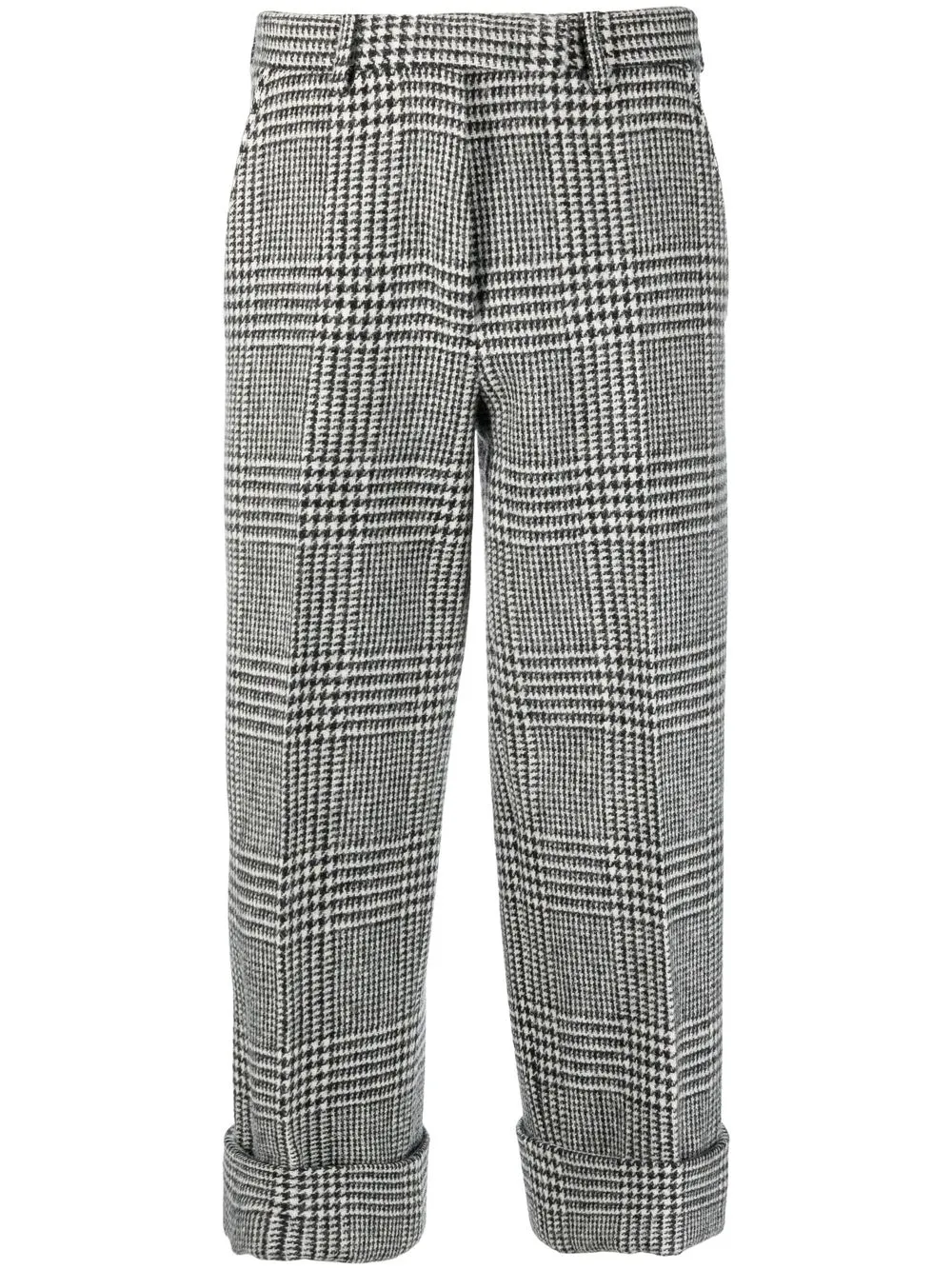 Thom Browne Checked Tailored Trousers In Black