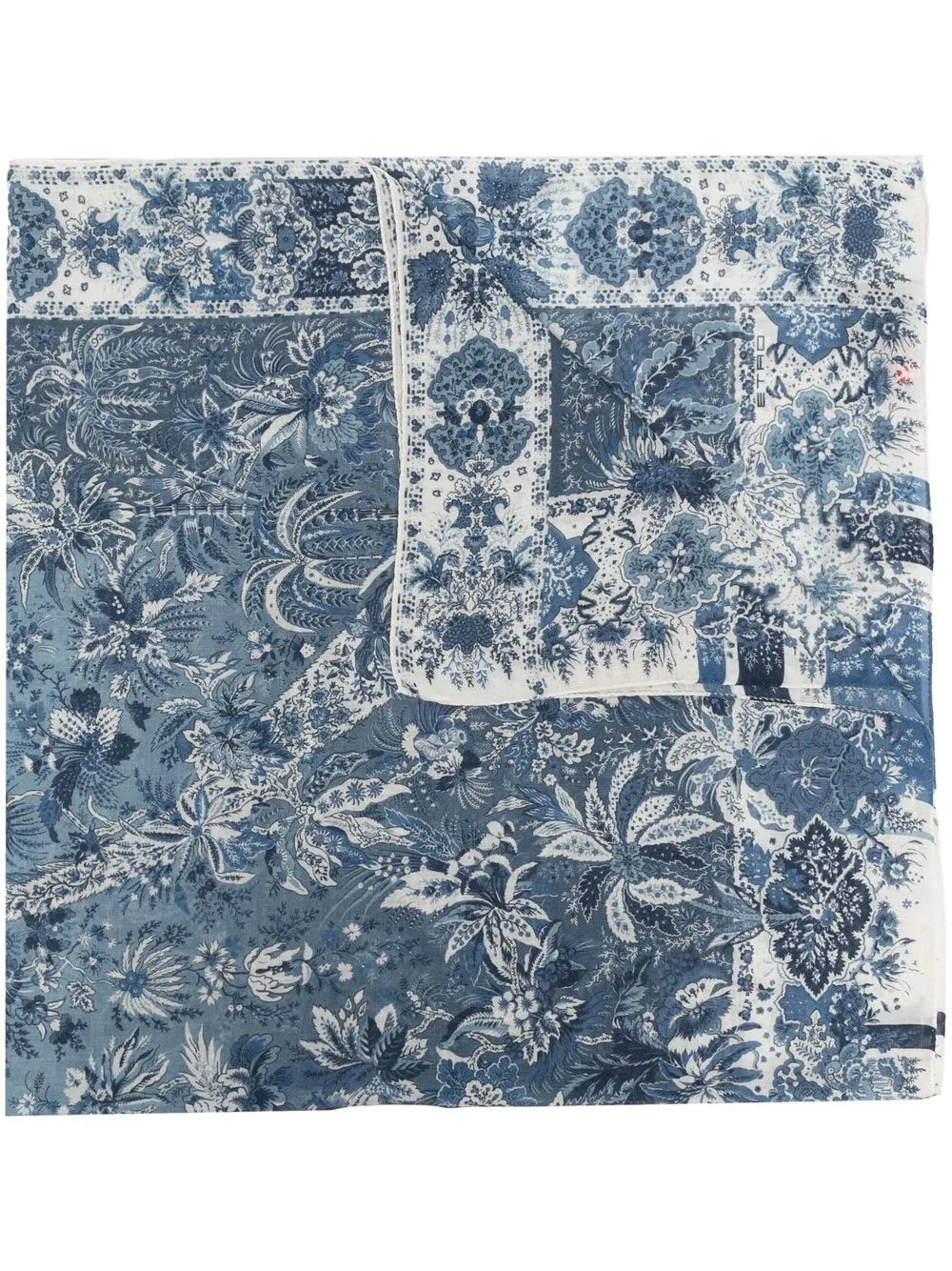 

ETRO floral-print cashmere scarf - Blue