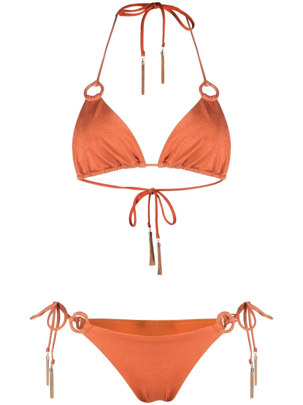 

ZIMMERMANN metallic halterneck bikini - Orange