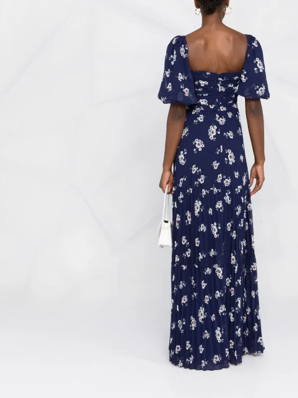 Self Portrait floral print Pleated Maxi Dress Farfetch