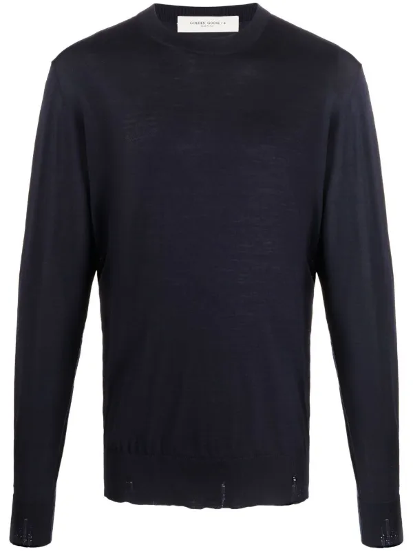 Golden Goose Logo-patch Wool Jumper in Blue