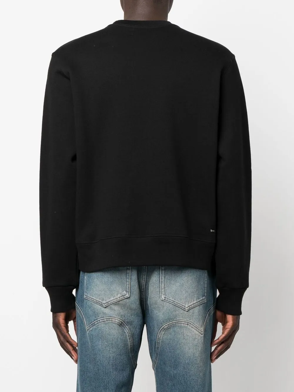 Amiri Collegiate Distressed Logo-print Boxy-fit Cotton-jersey Sweatshirt In Schwarz
