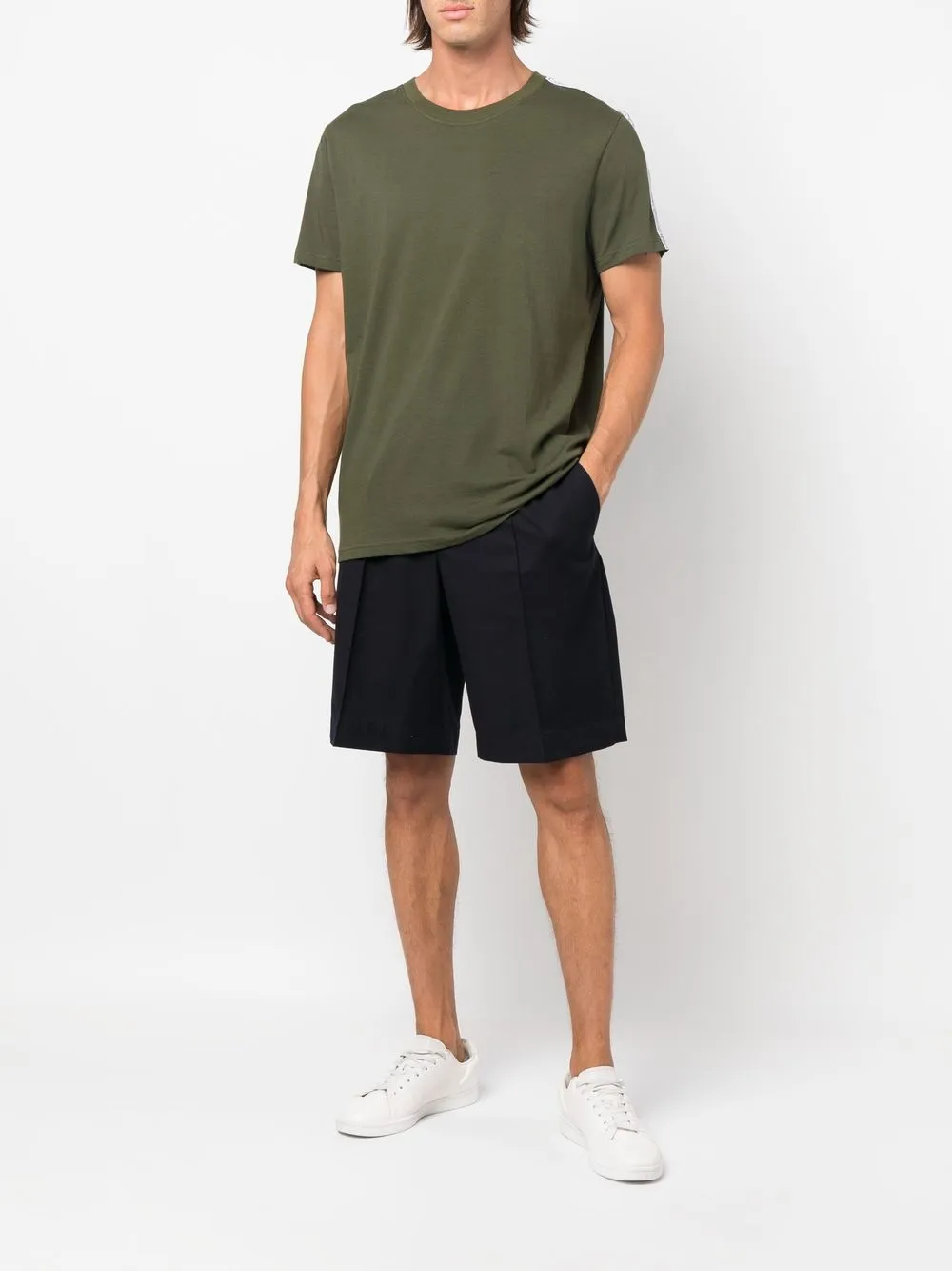 Calvin Klein T-shirt met logostreep - Groen